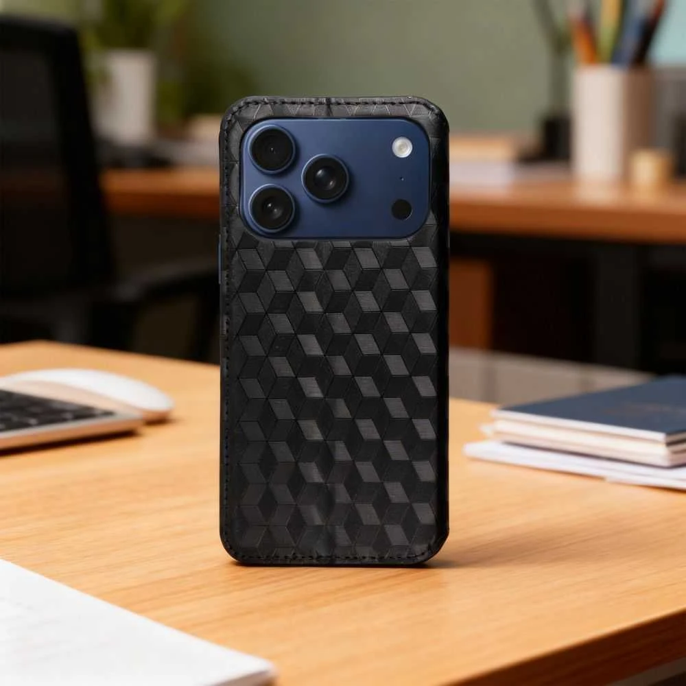 OEM atverčiamas dėklas iPhone 17 / 18 Cubic Book juodas