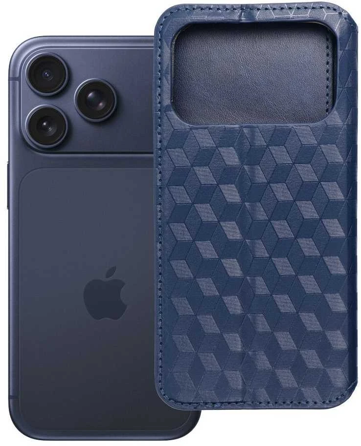 OEM atverčiamas dėklas iPhone 17 PRO / 18 PRO Cubic Book mėlynas