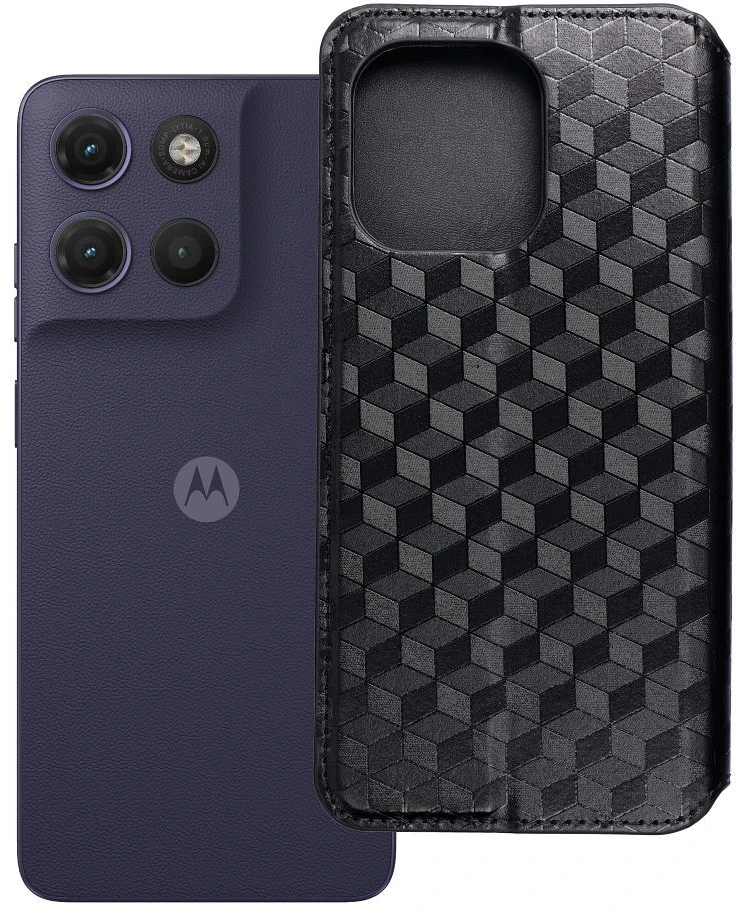 OEM atverčiamas dėklas Motorola G17 Cubic Book juodas