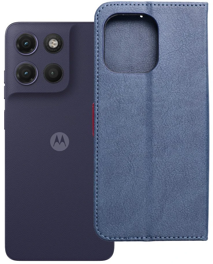Oem Originalus atverčiamas dėklas, skirtas Motorola G17 Split Book, tamsiai mėlynas ir raudonas