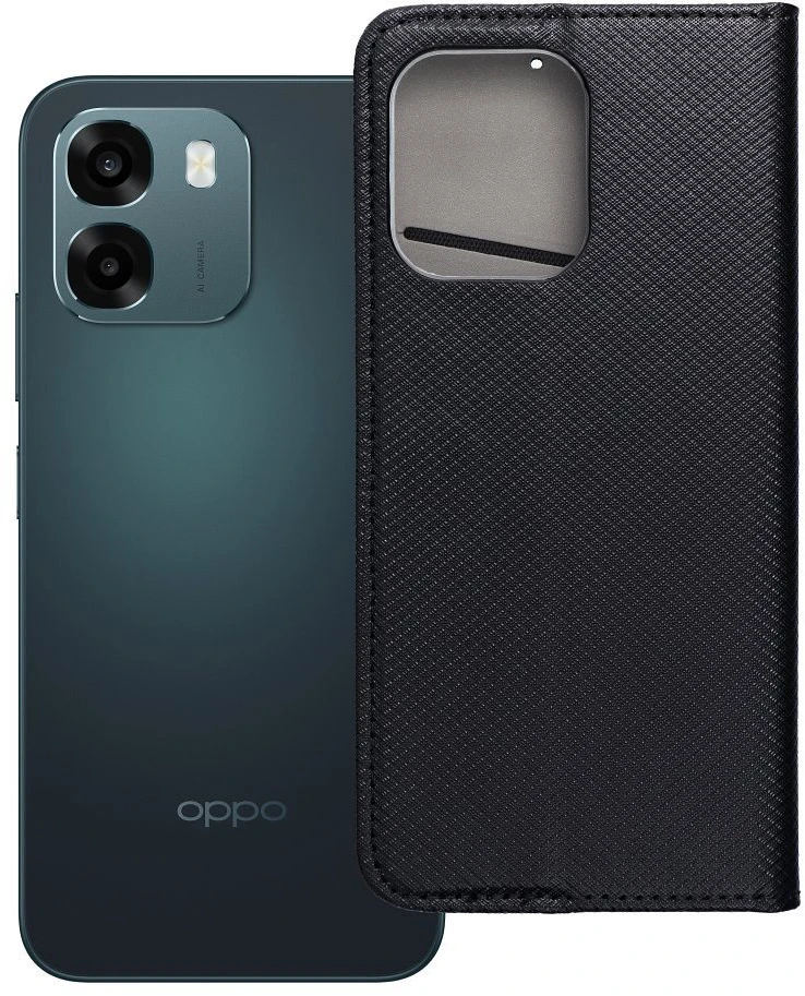 Dėklas Oem Flip case for Oppo A6 Smart Case Book juodas
