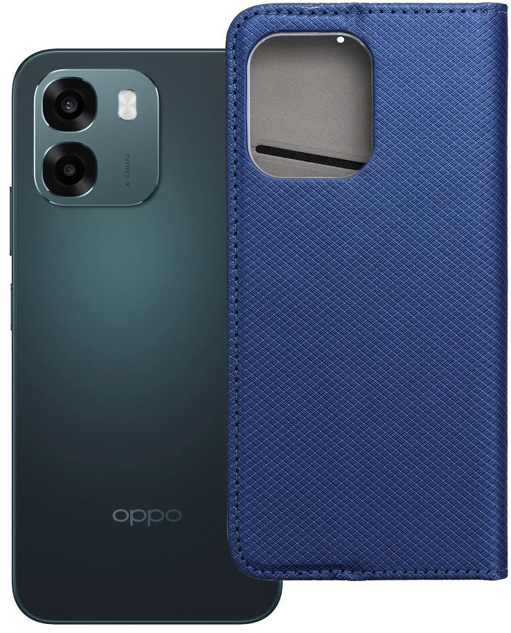 OEM atverčiamas dėklas Oppo A6 Smart Case Book, tamsiai mėlynas