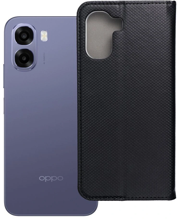 Dėklas Oem Flip case for Oppo A6x Smart Case Book juodas