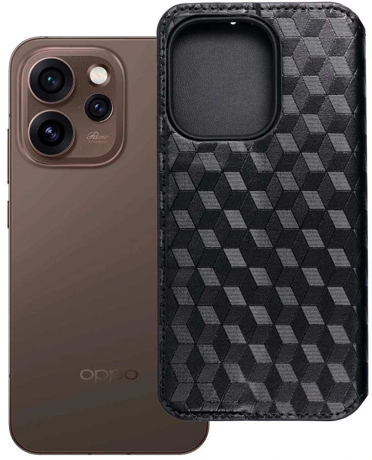 Dėklas Oem Flip case for Oppo Reno 15 Pro 5G Cubic Book juodas