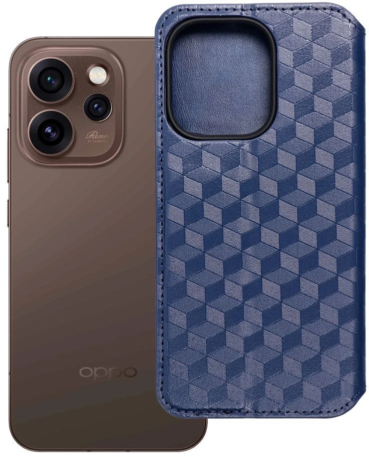 OEM atverčiamas dėklas Oppo Reno 15 Pro 5G Cubic Book mėlynas