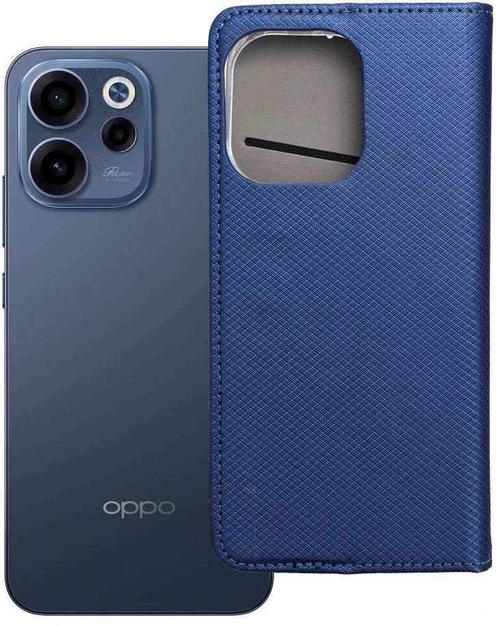 OEM atverčiamas dėklas Oppo Reno 15 Smart Case Book, tamsiai mėlynas