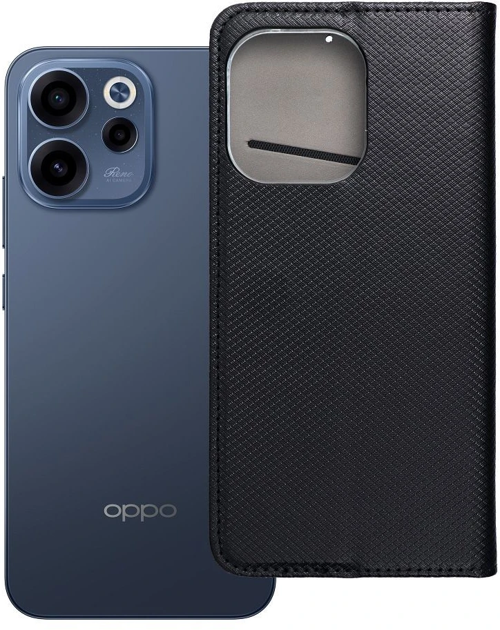 Dėklas Oem Flip case for Oppo Reno 15F Smart Case Book juodas
