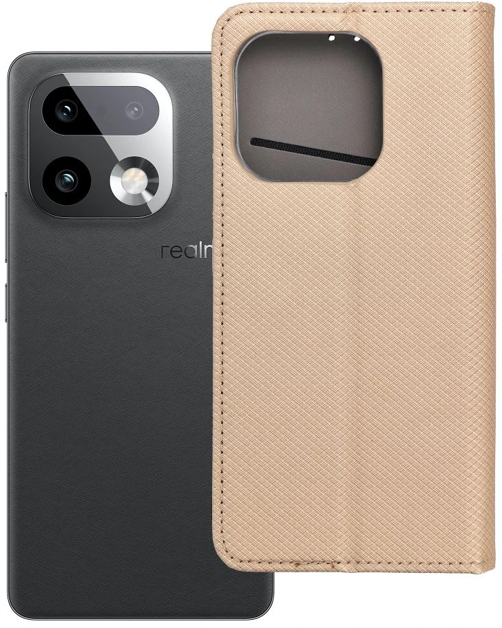Dėklas Flip case, skirtas Realme 16 PRO PLUS, Smart Case Book auksinis
