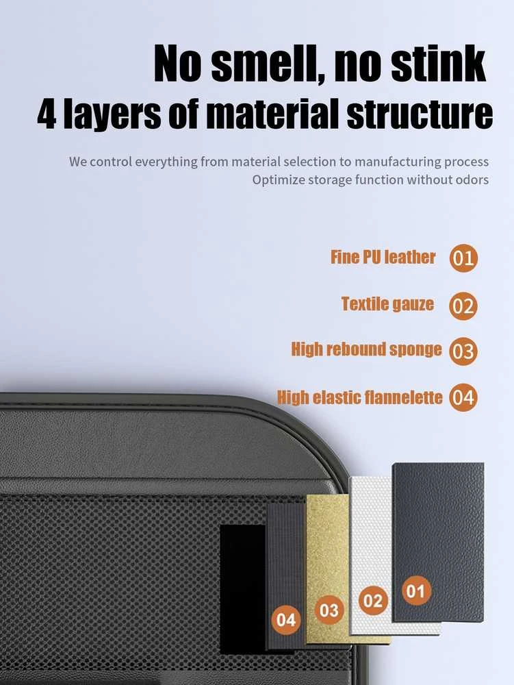 Oem Foldable Automobilio organaizeris for front seats with compartments D03-B juodos spalvos