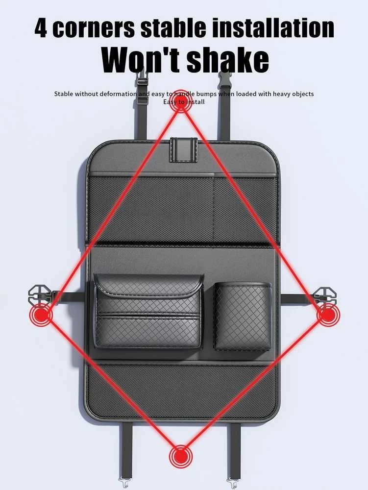 Oem Foldable Automobilio organaizeris for front seats with compartments D03-B juodos spalvos