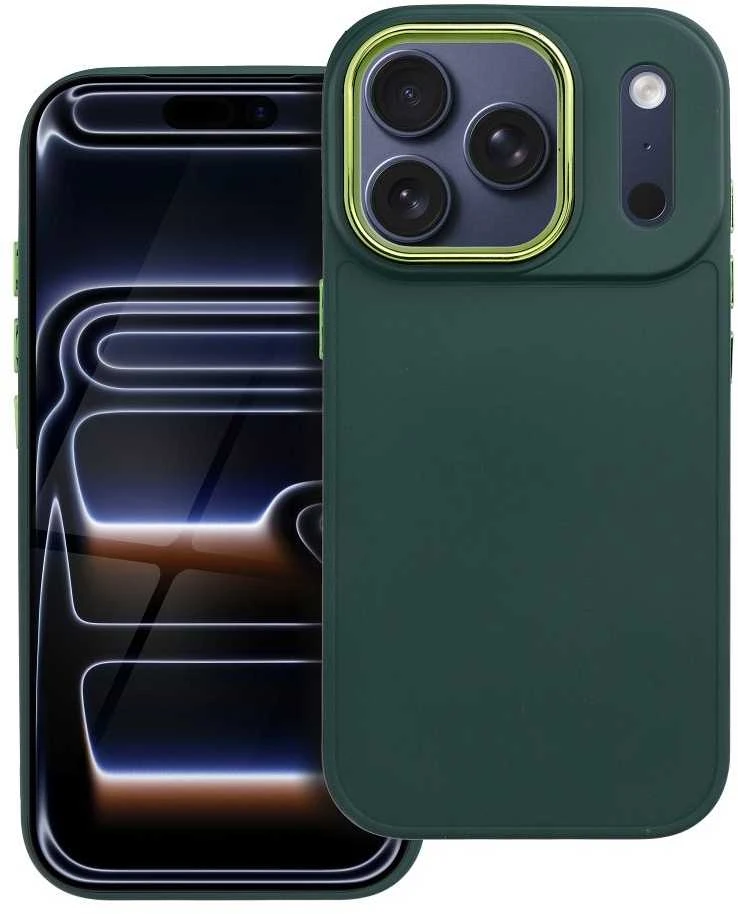 OEM dėklas, skirtas iPhone 17 Pro / 18 Pro (žemas kameros kraštas) Frame žalias