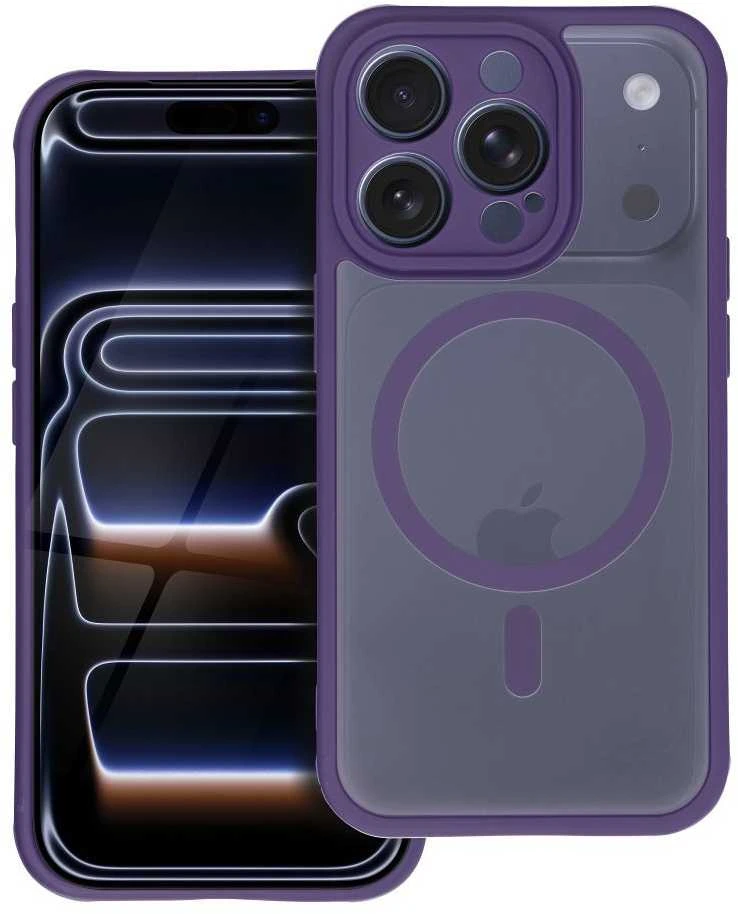 OEM dėklas, skirtas iPhone 12, pilnai matinis, suderinamas su MagSafe violetine