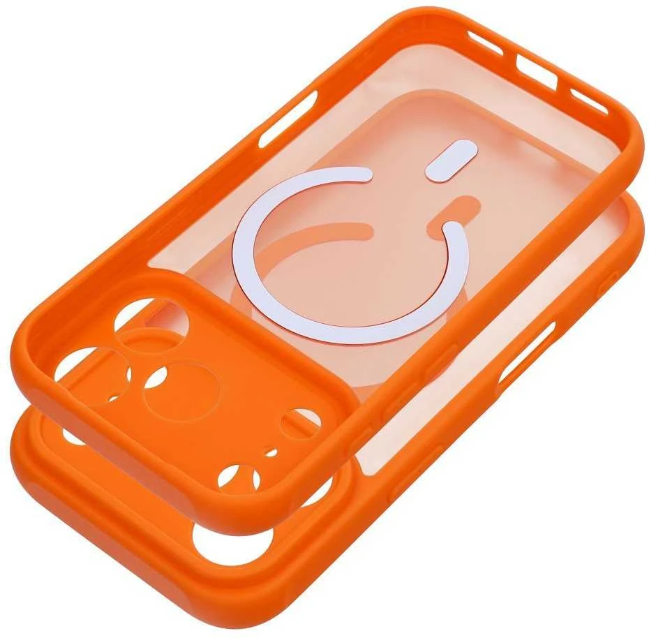 OEM dėklas, skirtas iPhone 16 PRO MAX, visiškai matinis, MagSafe, oranžinis