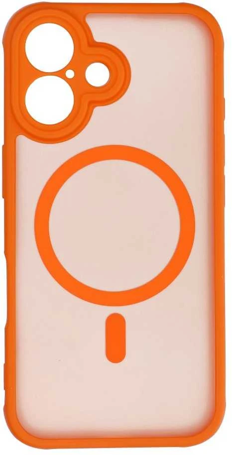 OEM dėklas, skirtas iPhone 16, visiškai matinis, MagSafe, oranžinis