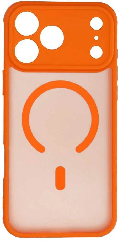 Oem Originalus „iPhone 17 Pro Max“ / „18 Pro Max“ dėklas (žemas kameros kraštas), matinis „MagSafe“ dėklas, oranžinis