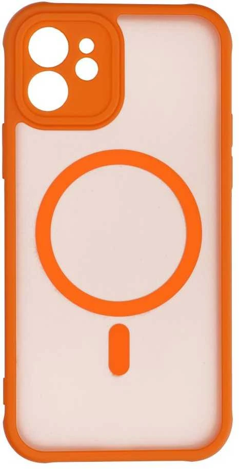OEM dėklas, skirtas iPhone 12, visiškai matinis, suderinamas su „MagSafe“ ir oranžinis