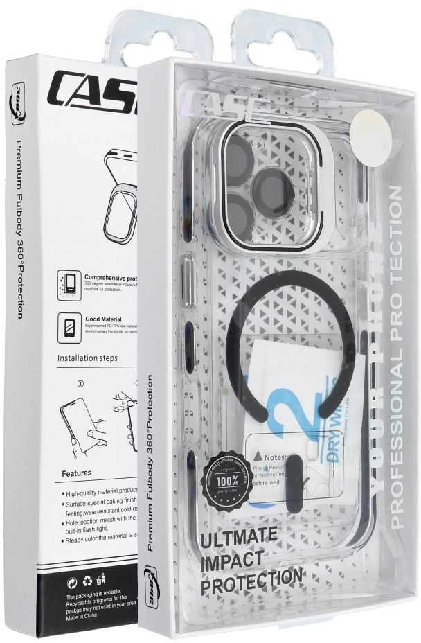 Oem Originalus dėklas, skirtas „iPhone 17 Pro / 18 Pro“ (žemas kameros kraštas), objektyvo dangtelis, suderinamas su „MagSafe“ (juodas)