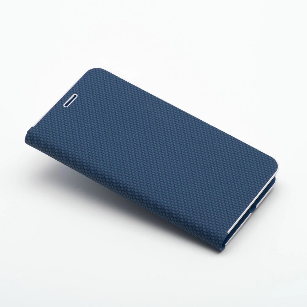 Dėklas Oem LUNA Book Carbon for IPHONE 14 Plus mėlynas