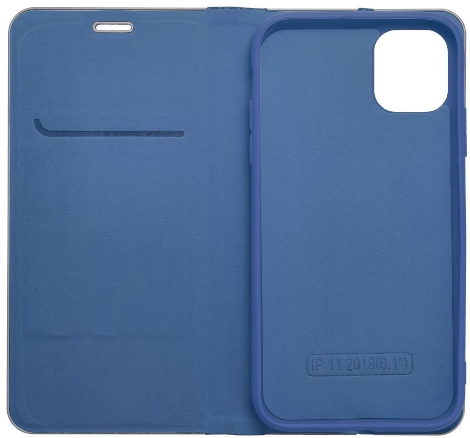 Dėklas Oem LUNA Book Carbon for IPHONE 14 Plus mėlynas