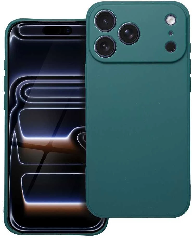 OEM dėklas, skirtas iPhone 17 Pro Max / 18 Pro Max (žemas kameros kraštas), matinis tamsus žalias