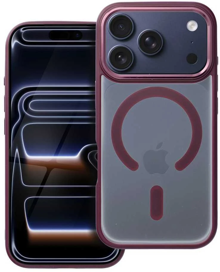 Oem Originalus „iPhone 17 Pro / 18 Pro“ dėklas (žemas kameros kraštas), matinis „Mag“ dėklas, suderinamas su „MagSafe“, raudonas