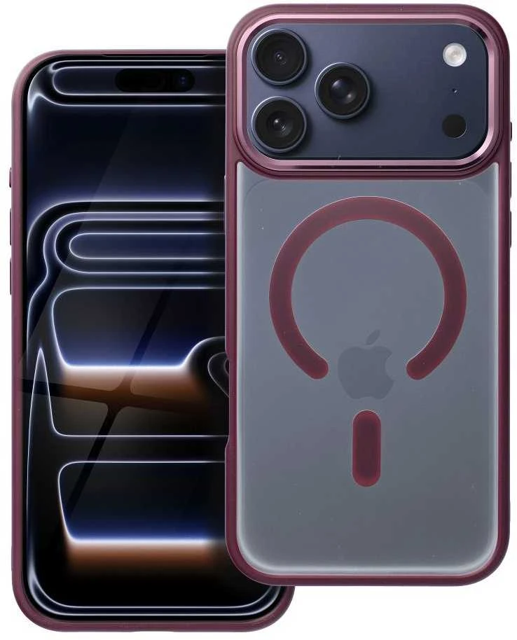 Oem Originalus „iPhone 17 Pro Max“ / „18 Pro Max“ dėklas (žemas kameros kraštas), matinis „Mag“ dėklas, suderinamas su „MagSafe“, raudonas