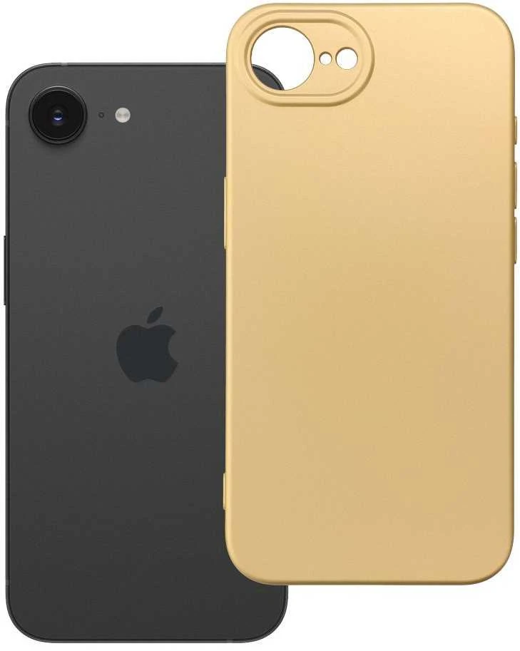 Oem Originalus iPhone 16e (SE 4 2025) / 17e dėklas su metaliniu auksiniu dangteliu