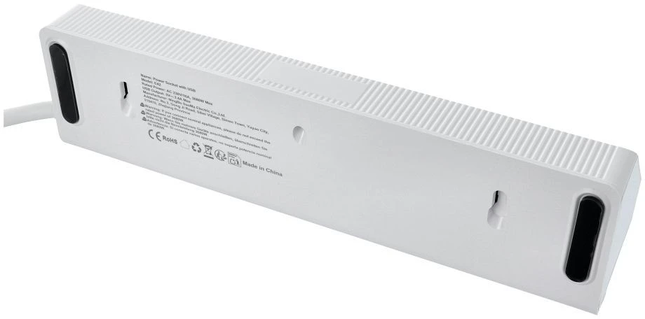 Oem Power strip with 4 sockets max 3680W, 2xUSB A, 2x type C jungtys with 2m power cable E42 baltas