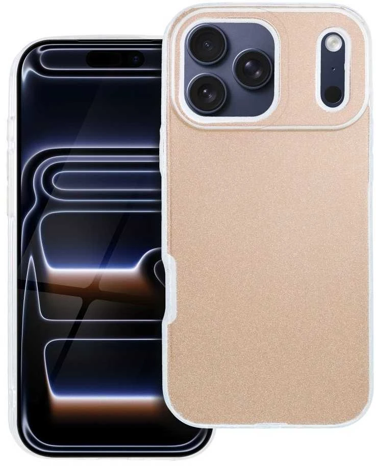 OEM dėklas, skirtas iPhone 17 Pro Max / 18 Pro Max (žemas kameros kraštas), blizgus auksinis