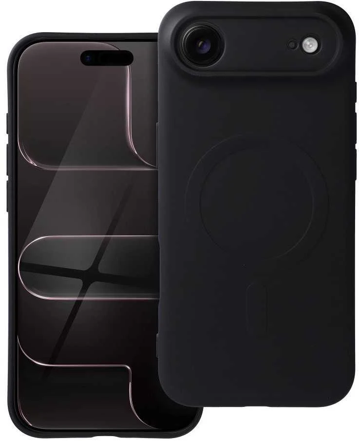 OEM dėklas, skirtas „iPhone 17 AIR“ silikoniniam „Mag“ dėklui, suderinamas su „MagSafe“ (fotoaparato apsauga), juodas
