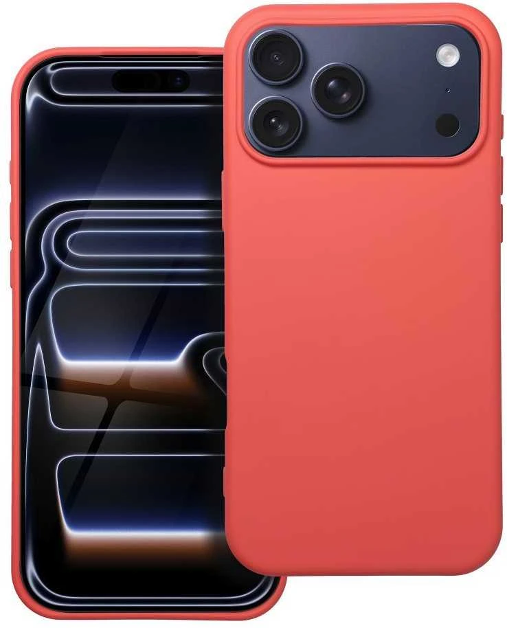 OEM dėklas, skirtas iPhone 17 Pro Max / 18 Pro Max (žemas kameros kraštas), silikoninis, persikinės spalvos