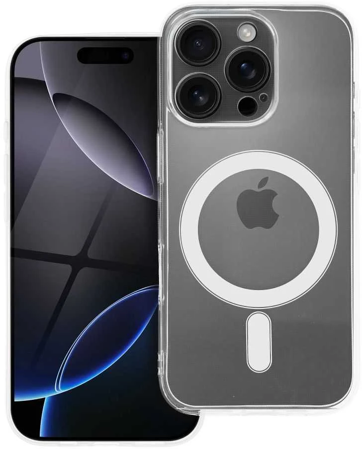Oem Originalus „iPhone 15 PRO“ skaidrus dėklas, 2 mm „Mag“ dangtelis, suderinamas su „MagSafe“ (fotoaparato apsauga), permatomas.