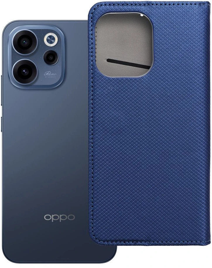 OEM atverčiamas dėklas Oppo Reno 15F Smart Case Book, tamsiai mėlynas