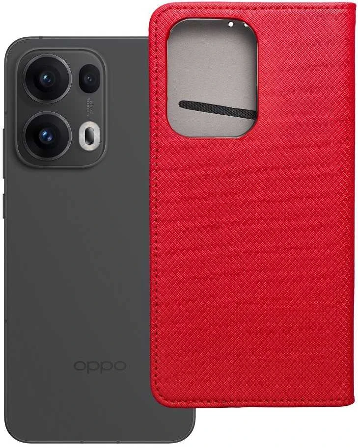 OEM atverčiamas dėklas Oppo Reno 13 PRO 5G Smart Case Book, raudonas
