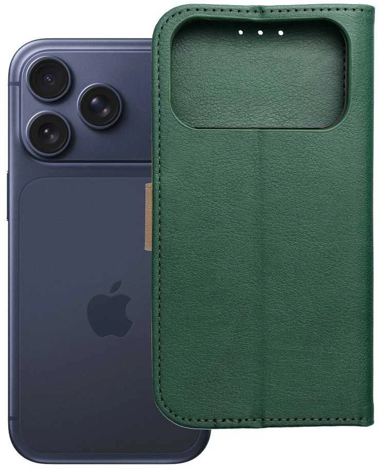 OEM atverčiamas dėklas iPhone 17 PRO / 18 PRO Split Book žalias ir auksinis