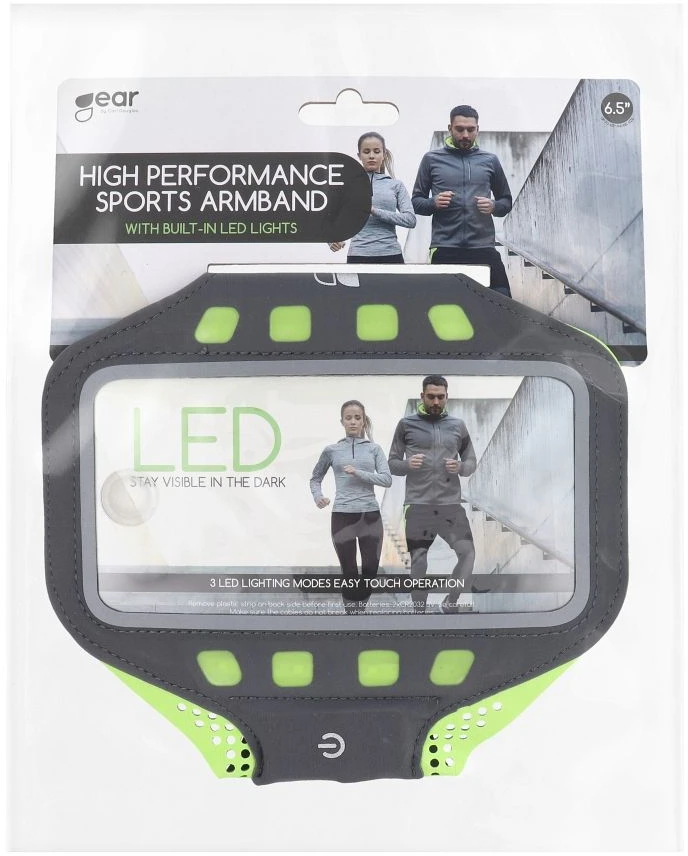 Oem Sports Arm Case (4.7“ - 6.1”) with LED-Lit GEAR Sport ArmBand LED XL juodas