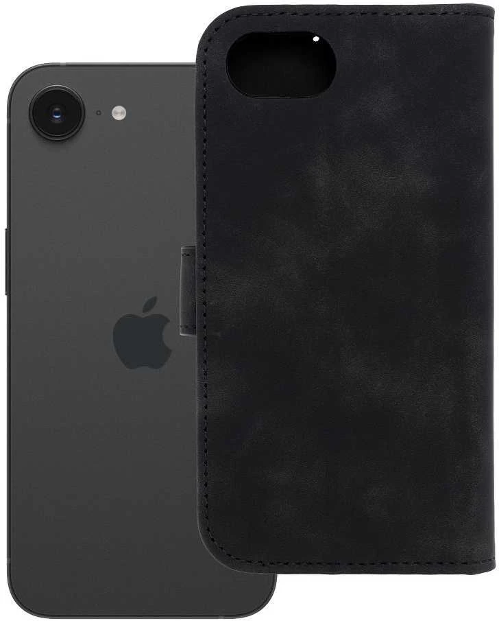 OEM atverčiamas dėklas iPhone 16e (SE 4 2025) Tender Book juodas