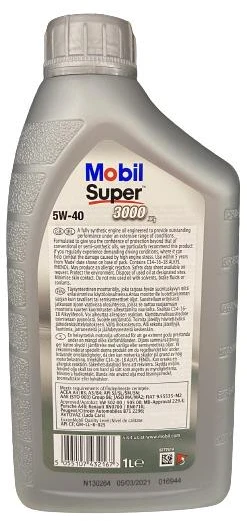 Automobilio variklio tepalas Mobil Super 3000×1, 5W-40, 1 l