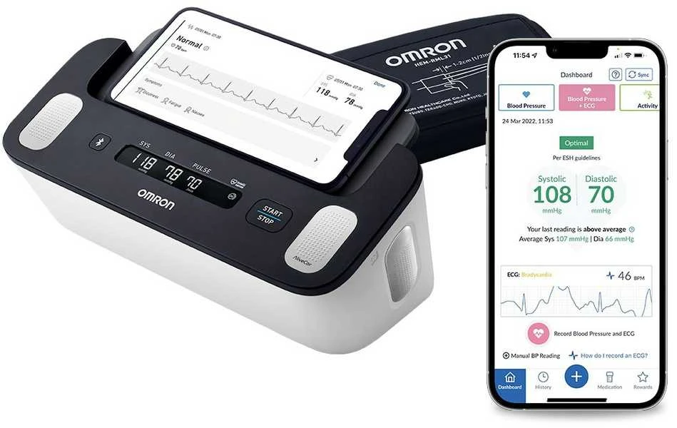 Kraujospūdžio matuoklis „Omron Complete“ viršutinio svirties automatinis