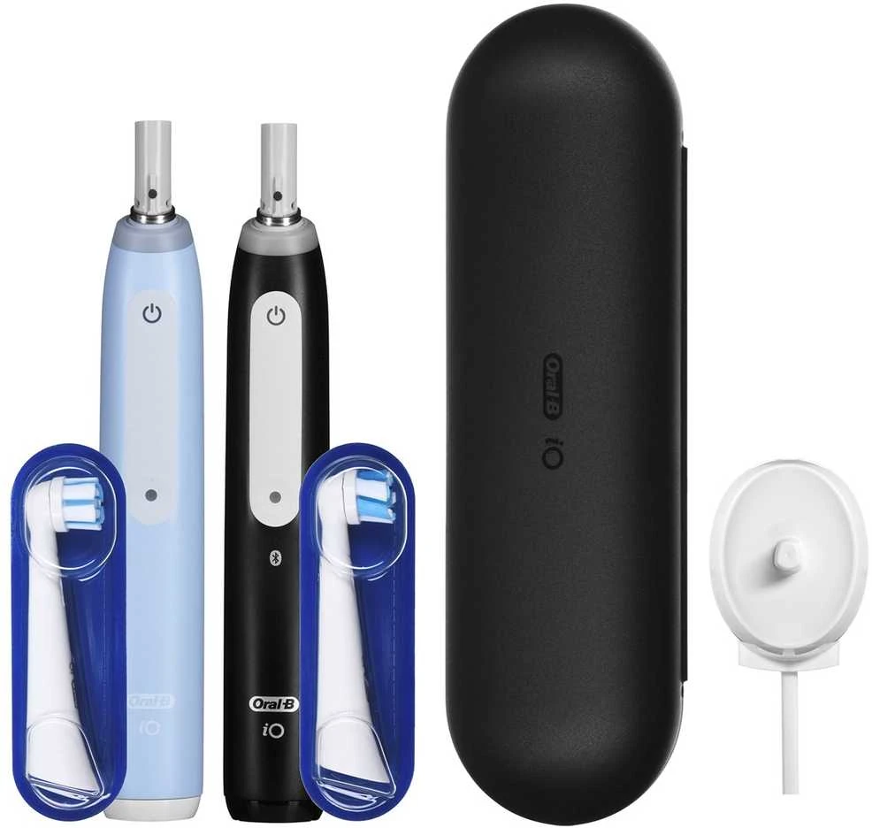 Braun iOG3d.2i6.2K Oral-B iO3 Elektrinis Dantų Šepetėlis Matt Juodas/Ice Mėlyna Duo Pack Edition