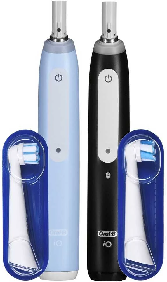 Braun iOG3d.2i6.2K Oral-B iO3 Elektrinis Dantų Šepetėlis Matt Juodas/Ice Mėlyna Duo Pack Edition