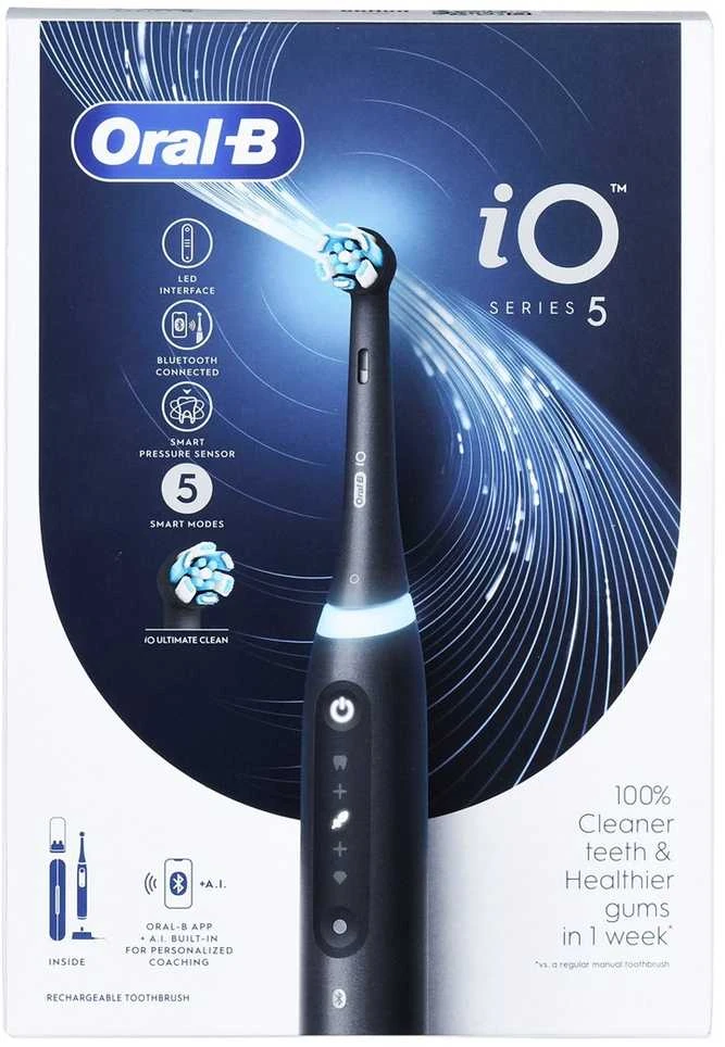 Braun iOG5.1B6.2DK Oral-B iO5 Elektrinis Dantų Šepetėlis Matt Juodas