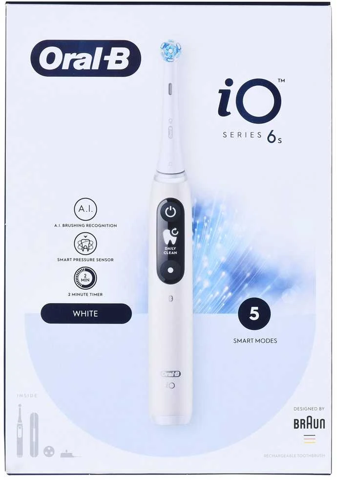 Elektrinis dantų šepetėlis Oral-B iO6 Series, baltas, 4210201438069