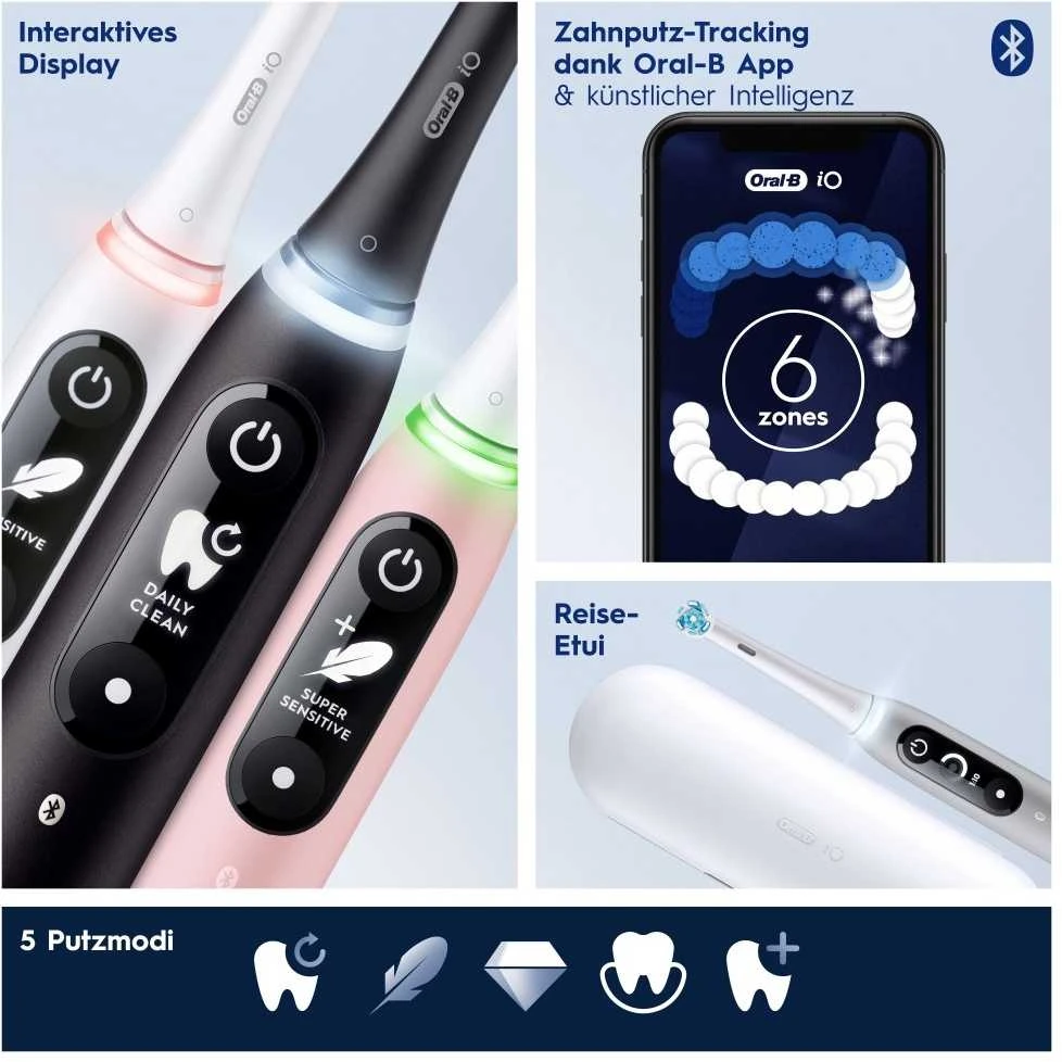 Elektrinis dantų šepetėlis Oral-B iO Series 6, Baltas