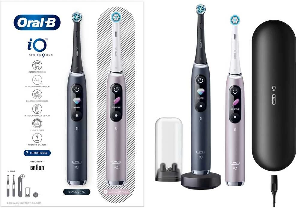 Dantų šepetėlis Braun Oral-B iO 9 Duo juoda/rožinė