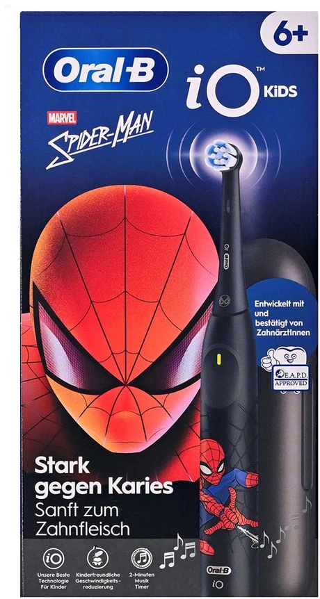 Braun Oral-B iO Kids Spiderman Child Rotating dantų šepetėlis Juodas