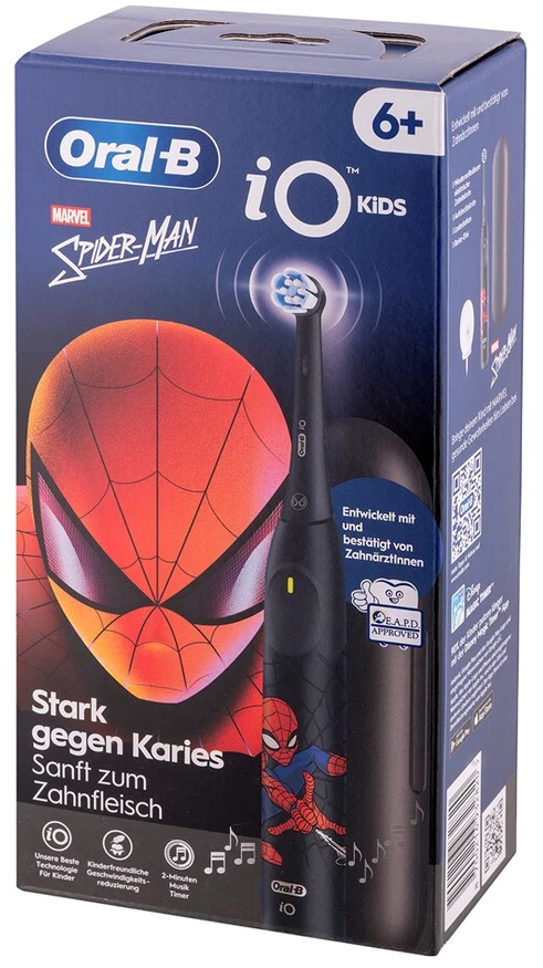 Braun Oral-B iO Kids Spiderman Child Rotating dantų šepetėlis Juodas