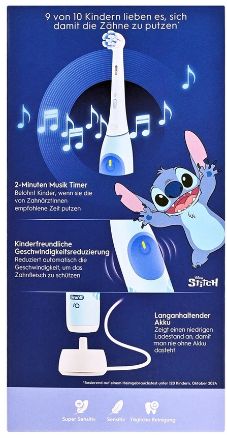 Dantų šepetėlis Oral-B iO 2 Kids 6+ Stitch + Dėklas mėlyna