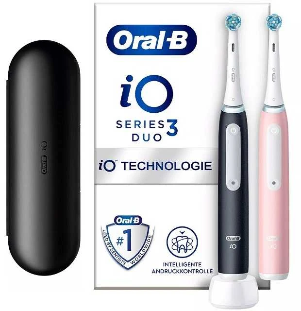 Braun iOM6d.2J6 Oral-B iO6 Duo Pack Elektrinis Dantų Šepetėlis Juodas + Rožinė Sand Extra Handle