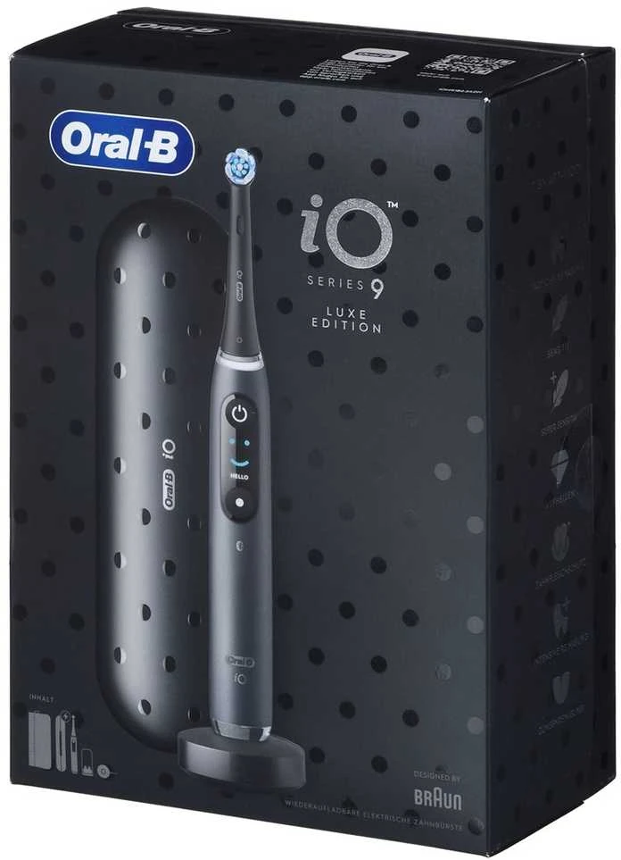 Braun Oral-B iO Series 9 Luxe Edition Juodas Onyx Dantų šepetėlis